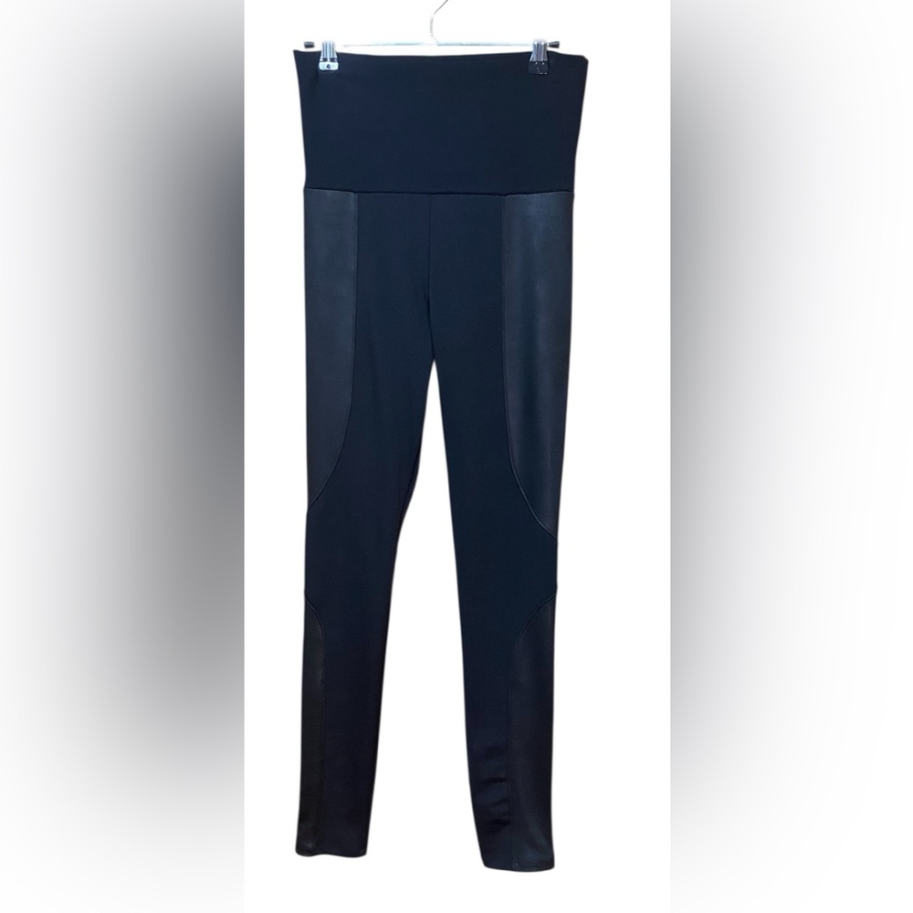 BEBE High Waisted Mixed Media Leggings